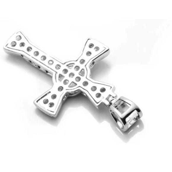 New 18k gold Hip Hop Rapper Iced Out Crystal Cross - Picture 2 of 9